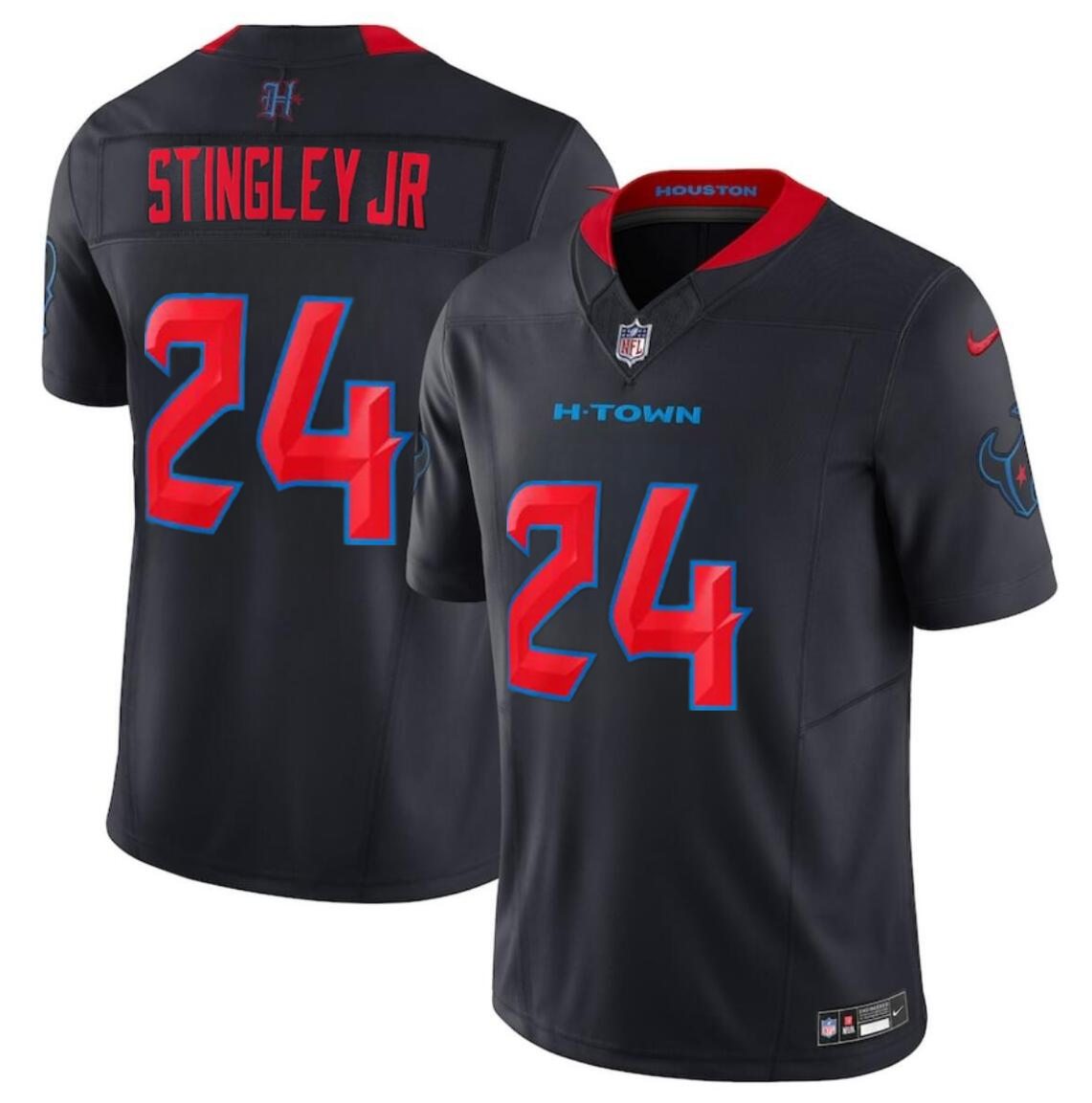 Men's Houston Texans #24 Derek Stingley Jr. Navy 2024 2nd Alternate F.U.S.E Vapor Football Stitched Jersey
